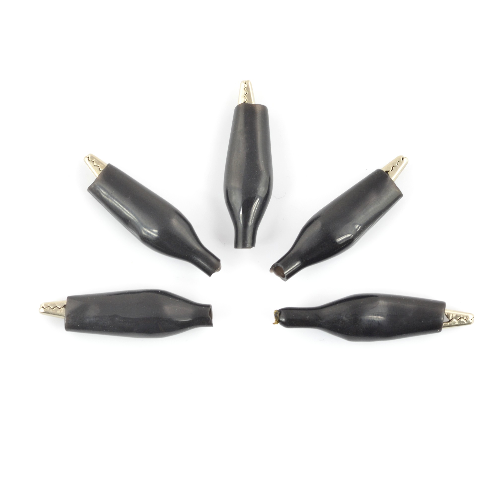 Złącze krokodylkowe 27mm czarne - 5szt.